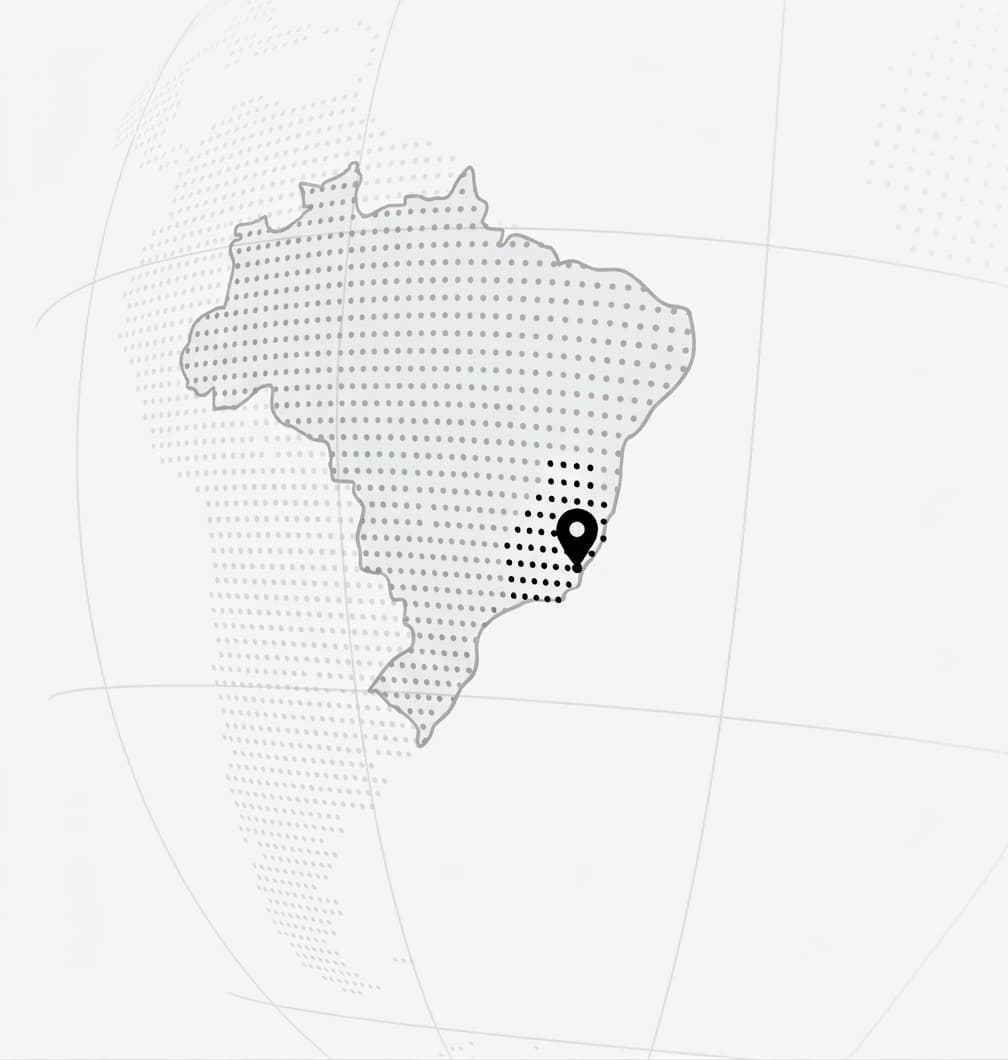 Mapa do Brasil com marcador no Espírito Santo